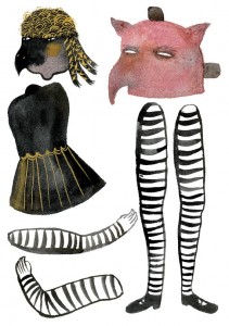 DIY Bird Girl Articulated Paper Doll Parts[1]